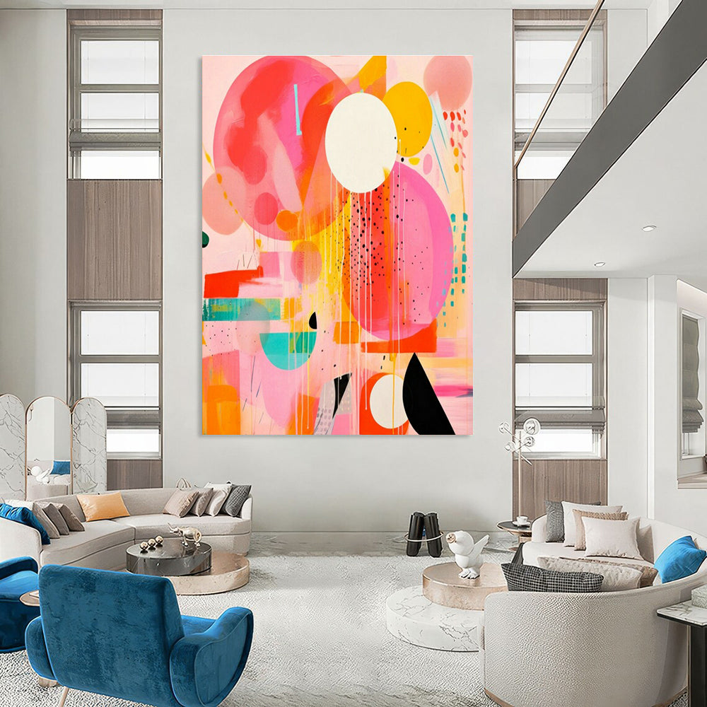 Colorful Circle Drip Art for Modern Living Room & Creative Café DLZ2090