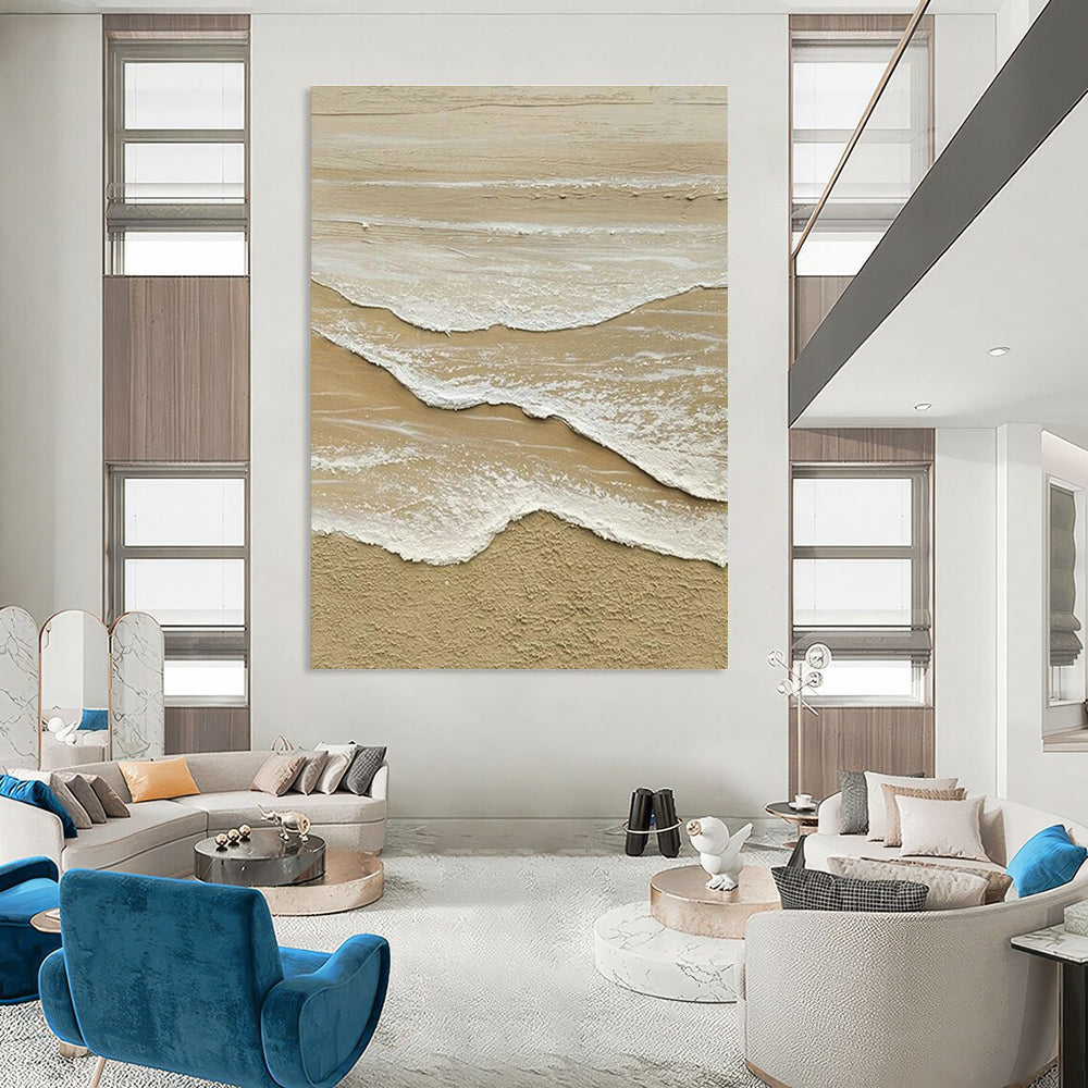 Textured Beach Wave Art for Coastal Home & Seaside Café DLZ1991