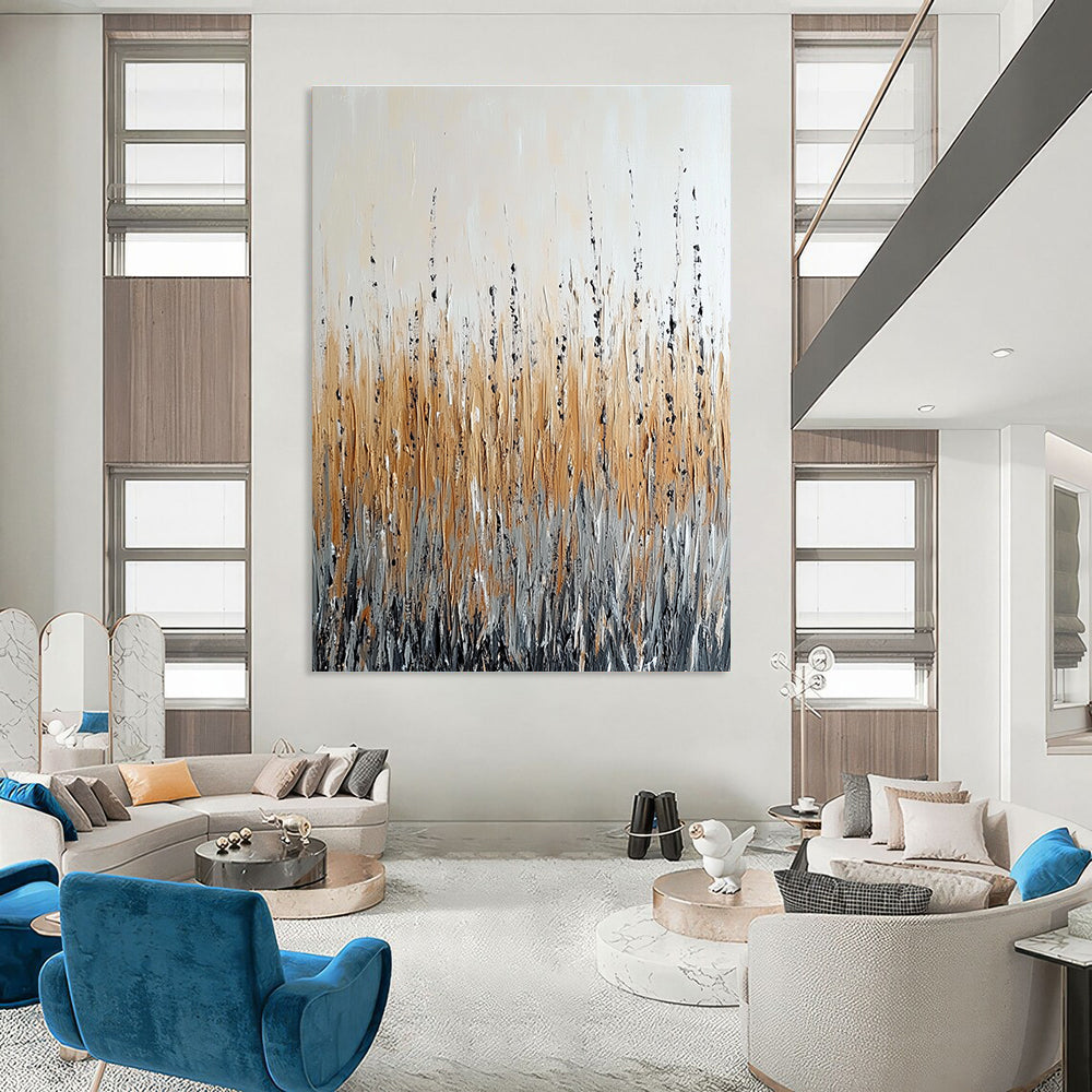 Neutral Grass Abstract for Minimalist Bedroom & Rustic Home Office STSC284