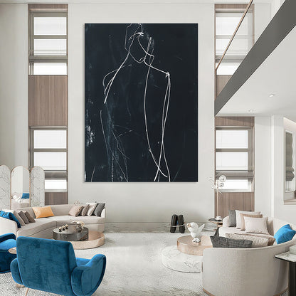 Minimalist Figure Sketch for Modern Minimalist Bedroom & Contemporary Art Exhibition STSC976
