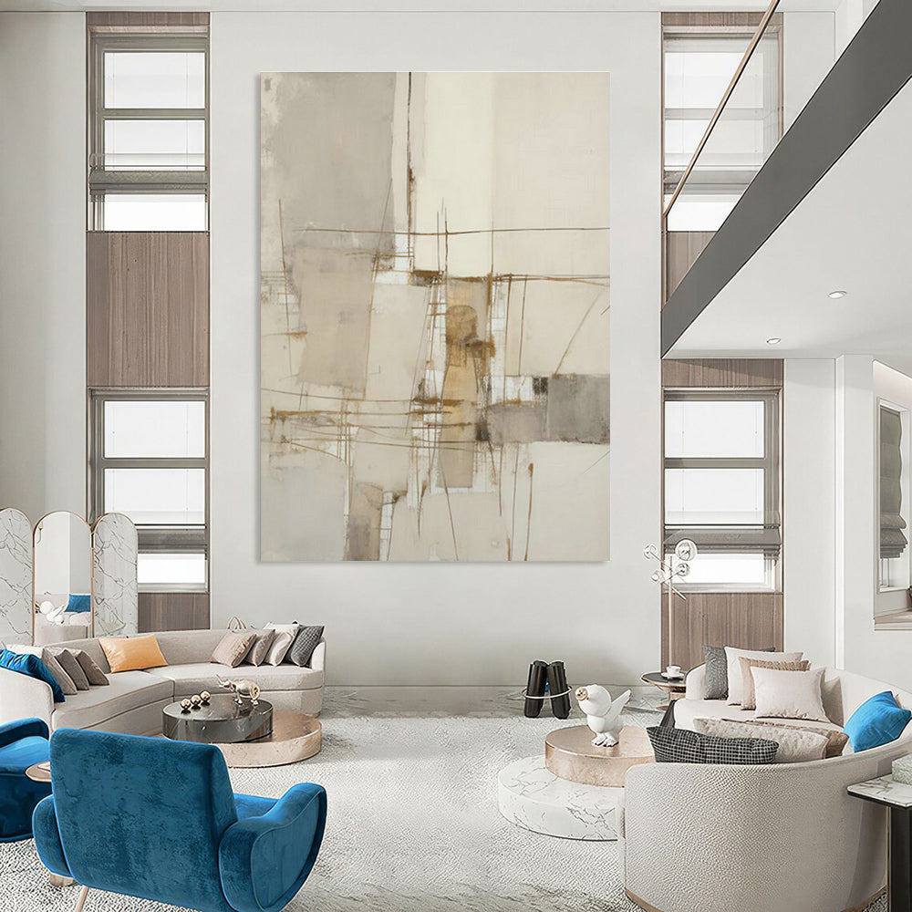 Linear Minimalist Abstract Art for Scandinavian Home & Modern Library DLZ1316