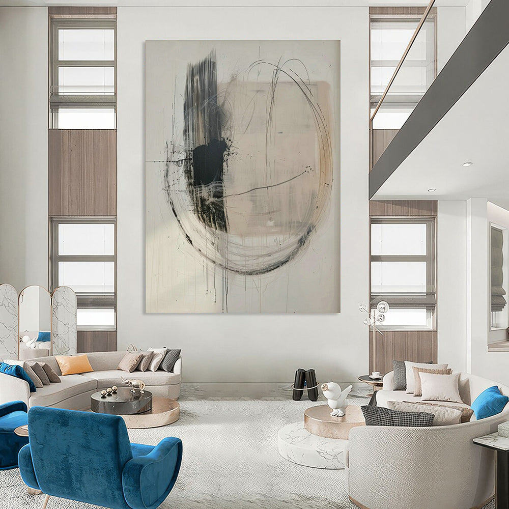 Black - White Line Abstract Art for Living Room & Office DLZ0420