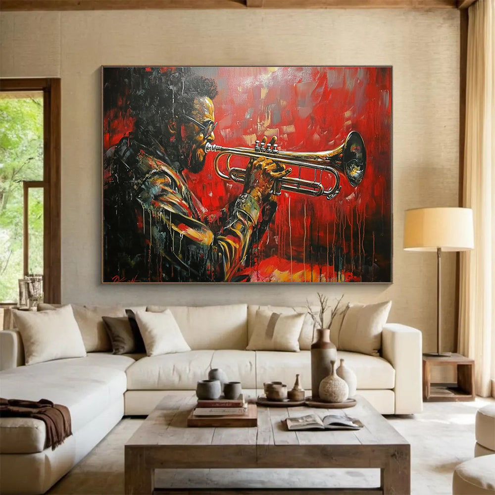 Jazz Trumpeter Art for Music Bar & Retro - style Café SC120