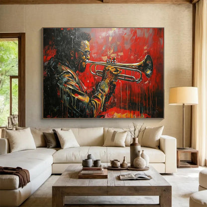 Jazz Trumpeter Art for Music Bar & Retro - style Café SC120