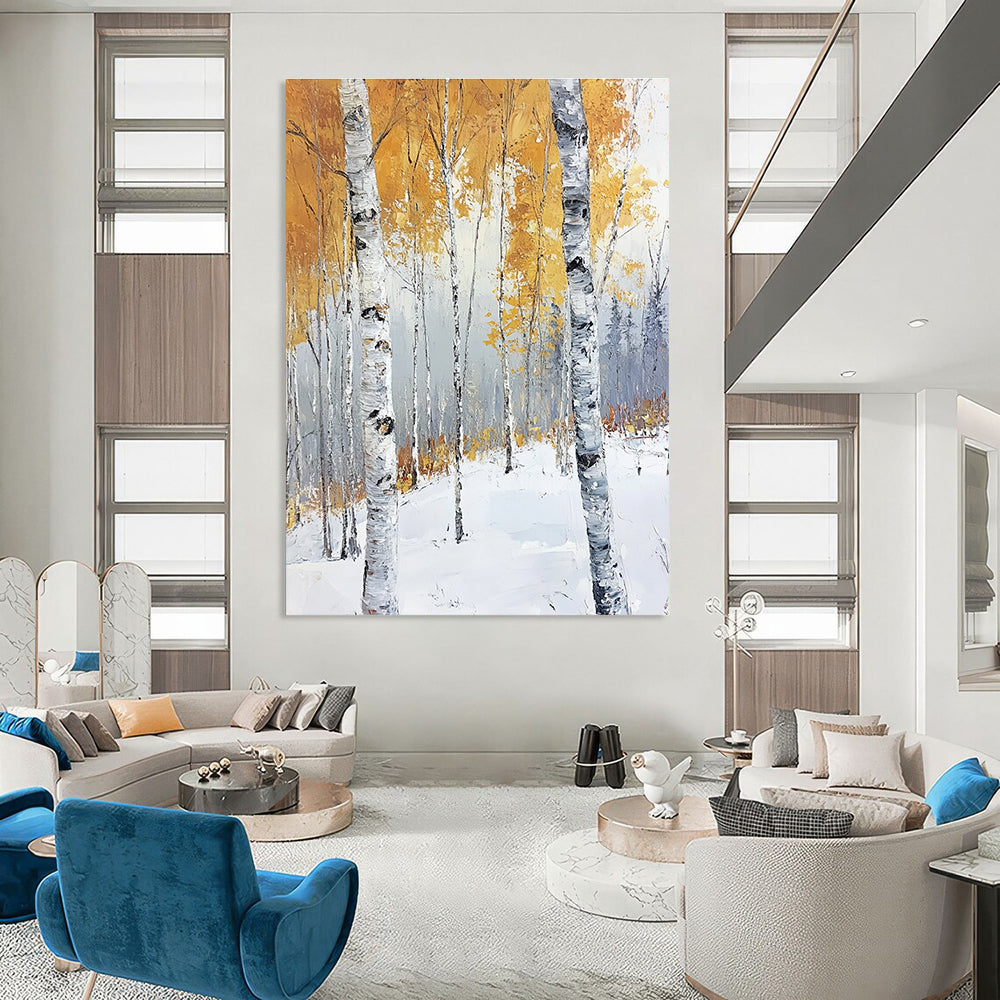 Winter Birch Forest for Rustic Cabin & Seasonal Decor Showroom STSC1123