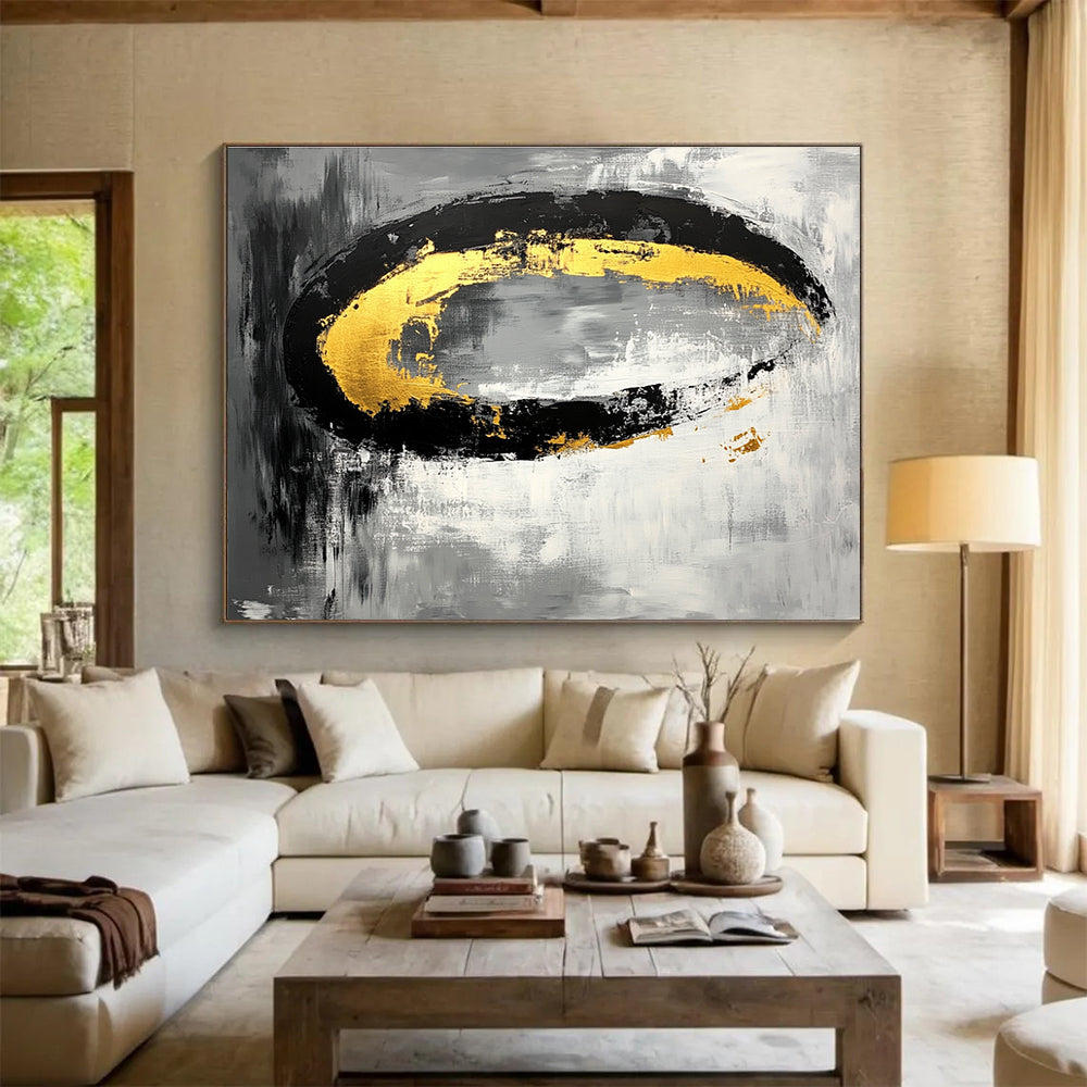 Gold and Black Oval Art for Industrial - Chic Loft & Avant - Garde Jewelry Store SC137