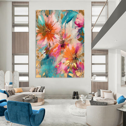 Floral with Gold Accents Art for Wedding Venue & Luxury Hotel DLZ2298