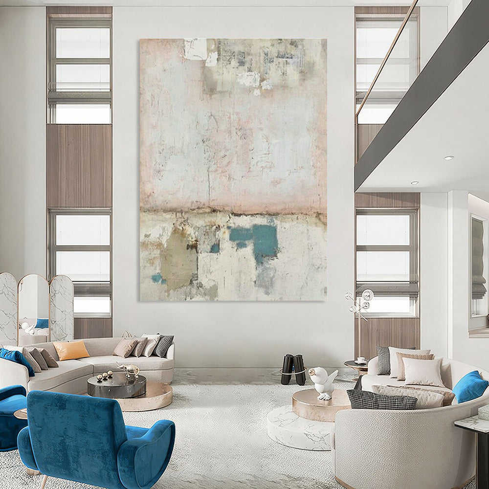 Pink - Blue Collage Art for Coastal Home Beach - Themed Nooks DLZ0191