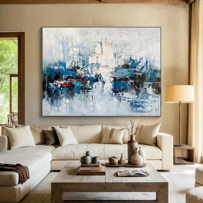 Blue - Toned Harbor Abstract Art for Nautical - Themed Home Offices DLZ2546