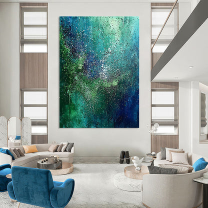 Artistic Blue - Green Splatter Art for Art Studio & Rooftop Bar STSC066