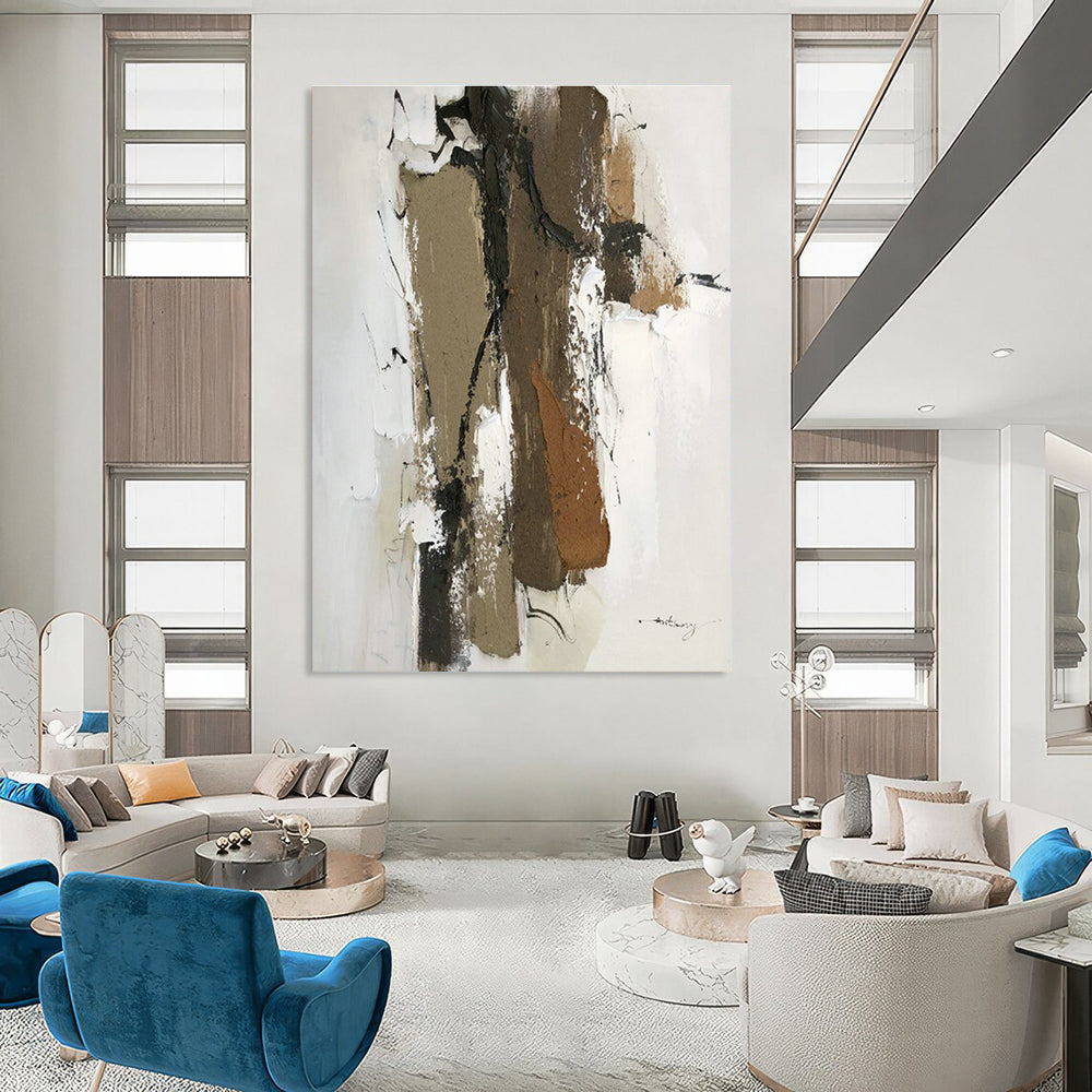 Brown - Beige Abstract Art for Rustic Restaurant & Art - Lover’s Home DLZ0806