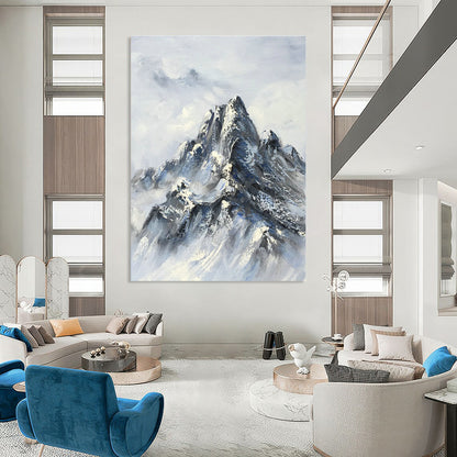 Traditional Snowy Mountain Painting for Mountain Lodge & Art Collector’s Home DLZ1266