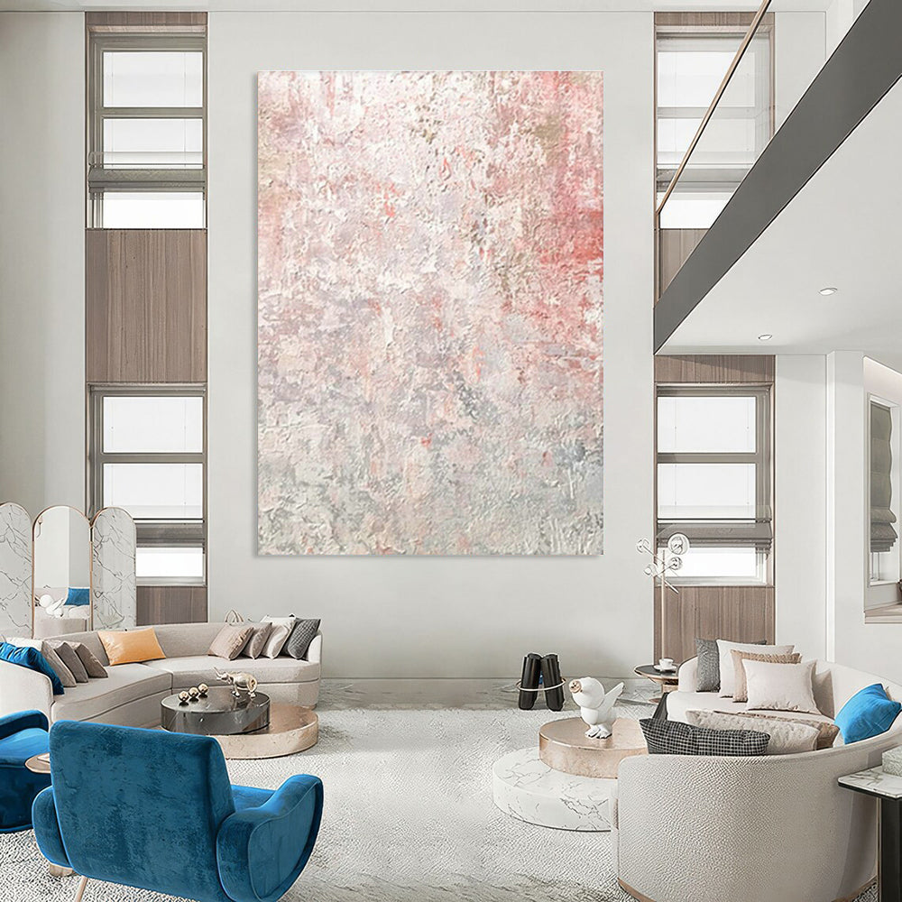 Pink - Gray Textured Art for Feminine Home Office Walls DLZ0050