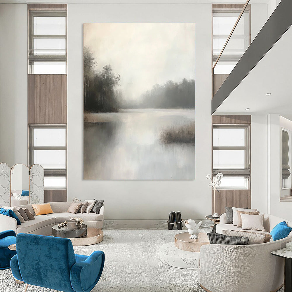 Misty Lake Landscape for Serene Bedroom & Nature - Inspired Café STSC1100