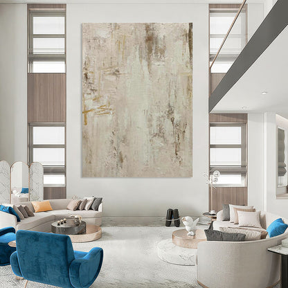 Beige - Gray Abstract Art for Modern Office Reception Lounge Areas DLZ0224