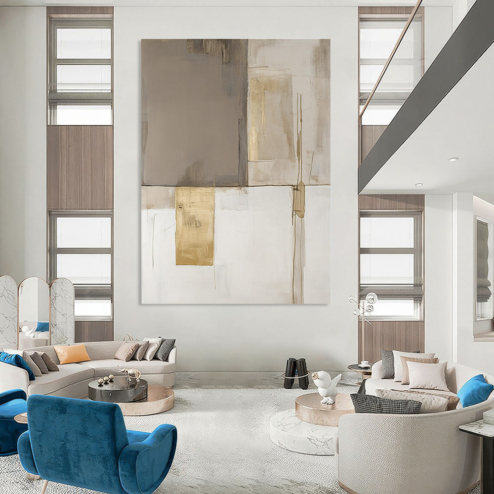 Beige and Gold Minimalist for Contemporary Art Space & Elegant Home Office STSC245