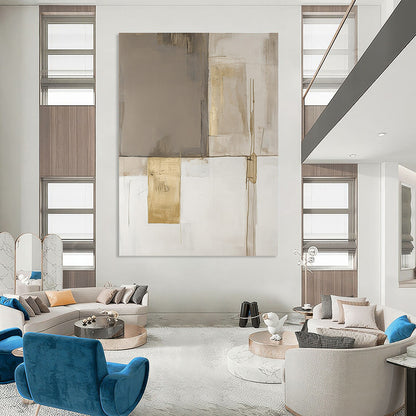 Beige and Gold Minimalist for Contemporary Art Space & Elegant Home Office STSC245
