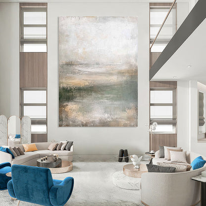 Light - Toned Abstract Landscape for Coastal Home Living Room & Art - Loving Sunroom STSC219