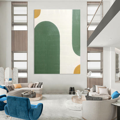 Green - Gold - White Relief Art for Tropical - Themed Home & Eco - Friendly Café DLZ1177