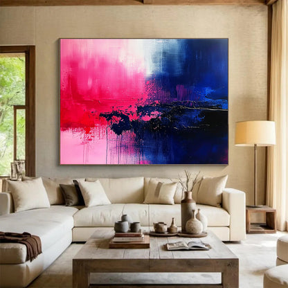Pink - Blue Abstract Art for Creative Studio & Nightclub Lounge SC026