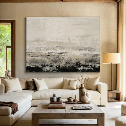 Grey - Black Abstract Landscape Art for Industrial - Chic Loft DLZ2829