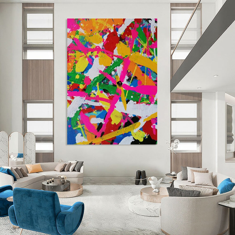 Colorful Splatter Abstract Art for Kids’ Playroom & Trendy Bar DLZ1267