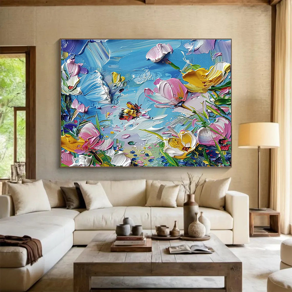 3D Flower and Bee Art for Children’s Playroom Wall Accents DLZ3218