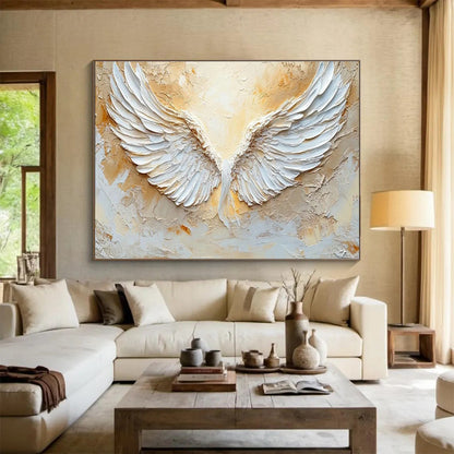3D White Wings Art for Inspirational Home Office DLZ2839