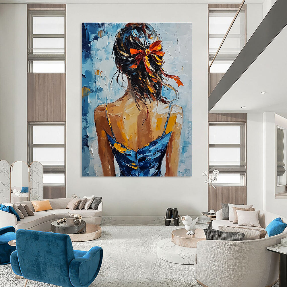Girl with Ribbon in Hair (Back View) for Feminine Boutique & Art - Centric Bedroom STSC879