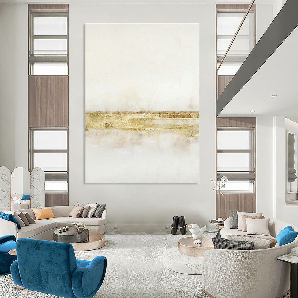 Gold - Striped Abstract Art for Luxury Hotel Lobby & Glamorous Dining Room DLZ2238