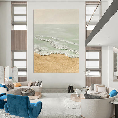Textured Beach Scene Art for Coastal Cottage & Seaside Yoga Studio DLZ2189