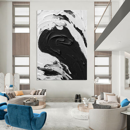 Black - White Dynamic Texture Art for Contemporary Art Space & Fashion Boutique DLZ2379
