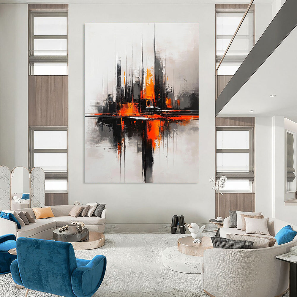 Orange - Black City Reflection for Industrial Loft & Creative Workplace STSC285