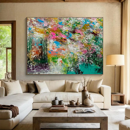 Colorful Floral Abstract Art for Bohemian - Style Garden Café Dining Walls DLZ3303