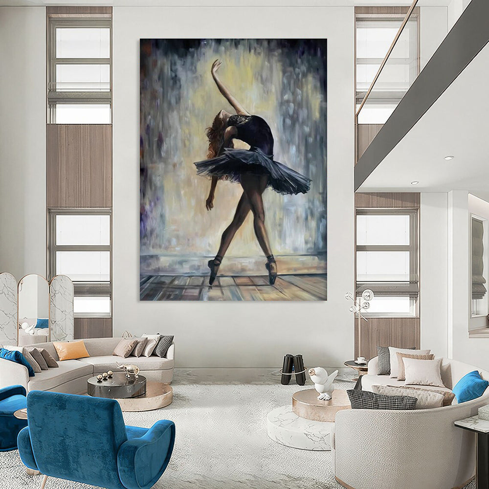 Ballerina in Black Art for Dance Studio & Romantic Theater Lobby DLZ2328