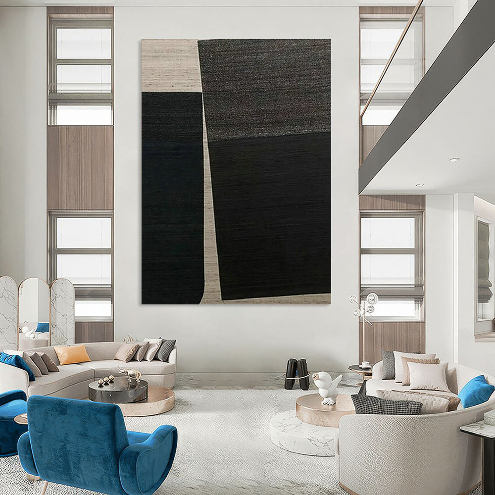 Black - White Geometric Art for Industrial - Style Café & Modern Art Gallery DLZ1505