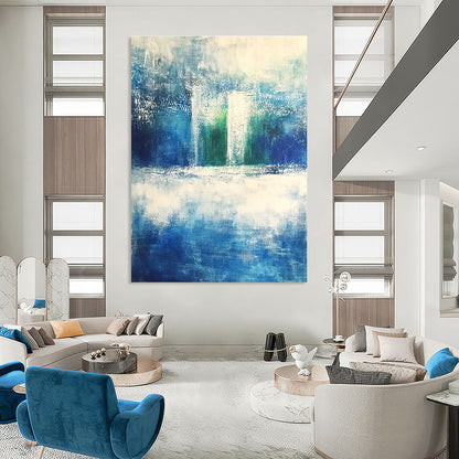 Blue and Green Abstract for Coastal - Inspired Home Office & Relaxing Beach House Lounge STSC368
