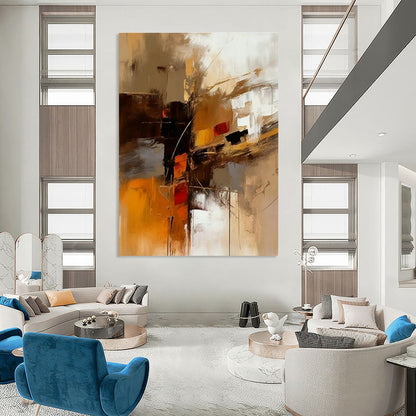 Warm - Toned Abstract Art for Cozy Living Room & Art - Friendly Restaurant DLZ1439
