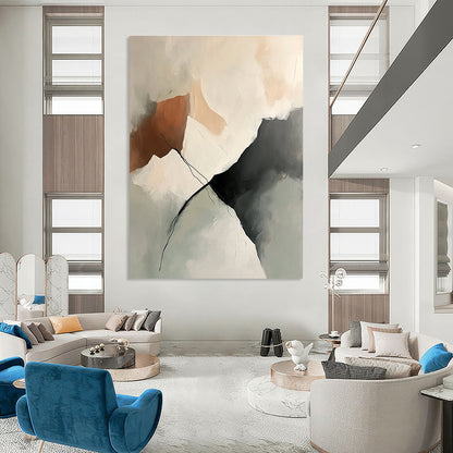 Neutral Tones Abstract for Minimalist Living Room & Corporate Office STSC800