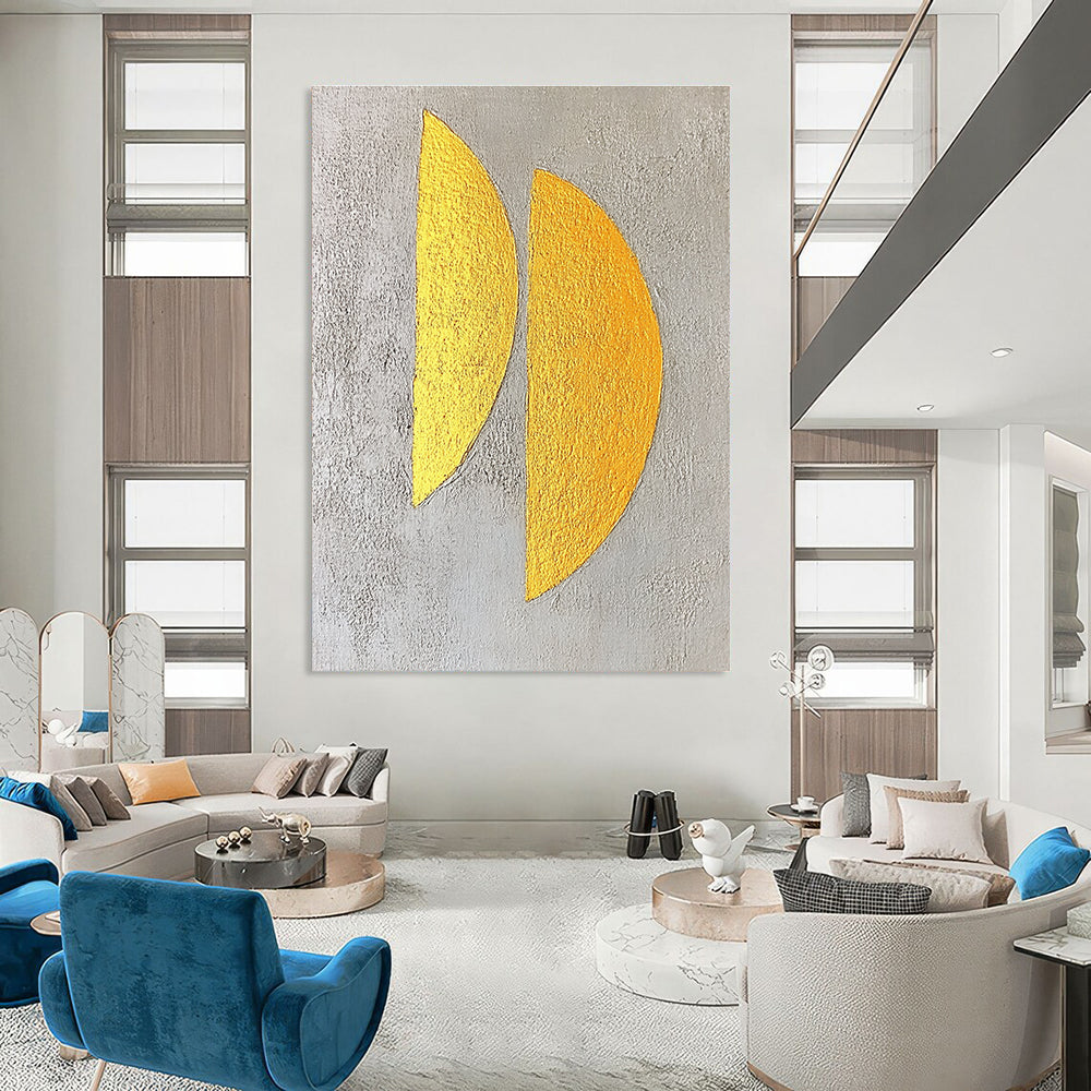 Gold Semi - Circles on Grey for Luxury Boutique & Modern Art Gallery STSC356