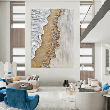 Textured Waves in Neutral Tones for Minimalist Home Office & Art Gallery Café STSC947