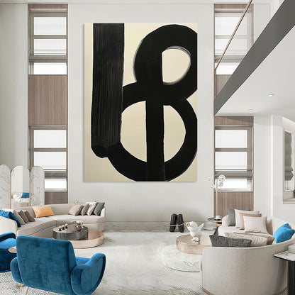 Black and White Abstract Forms for Minimalist Home Office & Contemporary Art Showroom STSC378