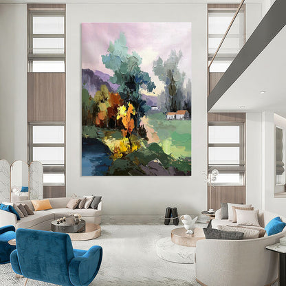 Rural Landscape Painting for Farmhouse Kitchen & Eco - Friendly B&B DLZ1296