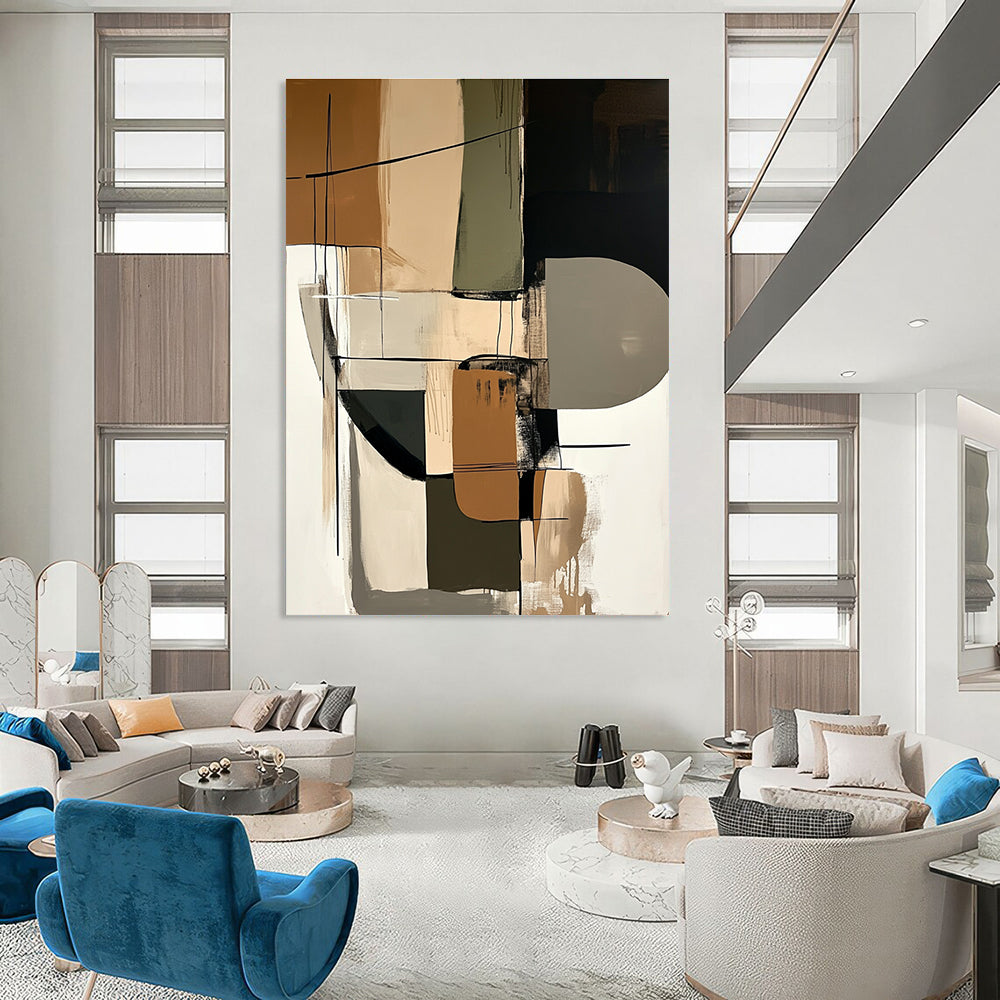 Earth - Toned Abstract Composition for Rustic Home Office & Nature - Inspired Restaurant STSC793