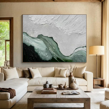 White Textured Abstract Art for Calm Office Break Rooms DLZ3128