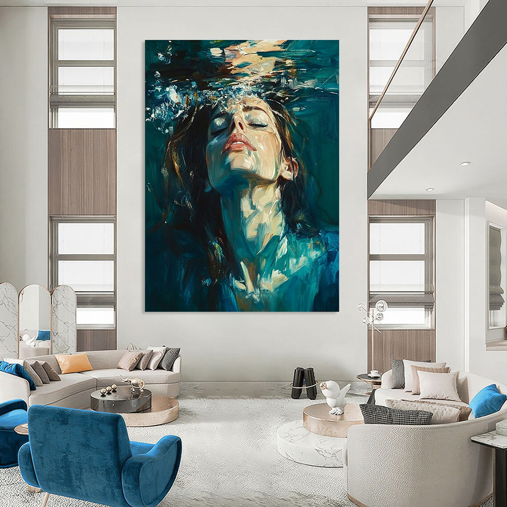 Woman Emerging from Water for Coastal Home Entryway & Beachfront Art Gallery STSC179