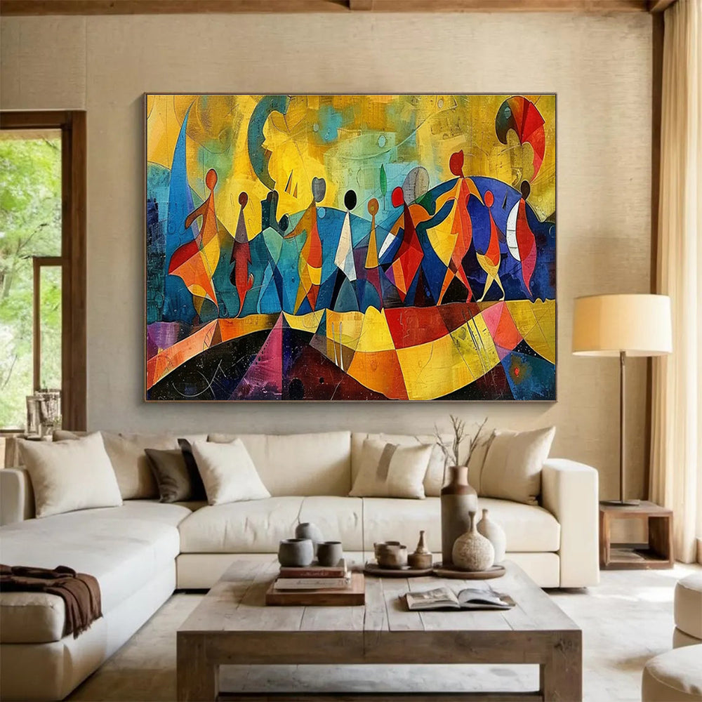 Abstract Dance Figures Art for Cultural Center Exhibition Galleries DLZ3152