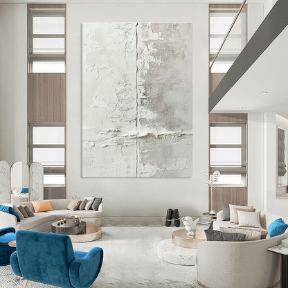 Gray - White Textured Abstract Art for Industrial - Chic Loft & Minimalist Art Gallery DLZ1913