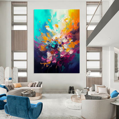 Colorful Burst Abstract Art for Modern Living Room & Art Gallery Exhibition DLZ1810