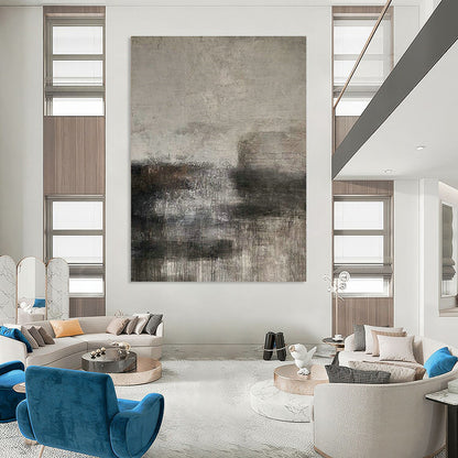 Gray - Brown Abstract Art for Industrial - Style Hotel Lobby Accents DLZ0194